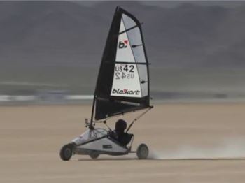 104.6kmph on three wheels. Blokart World Record - Sailing News