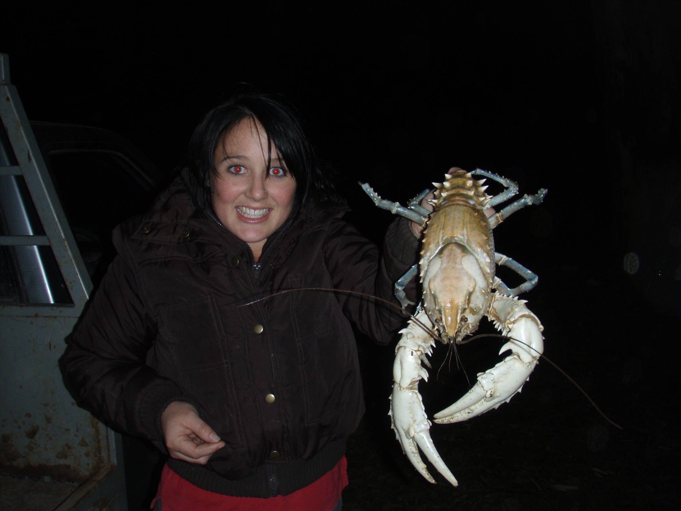 a BIG male Murray cray caught by Kasey