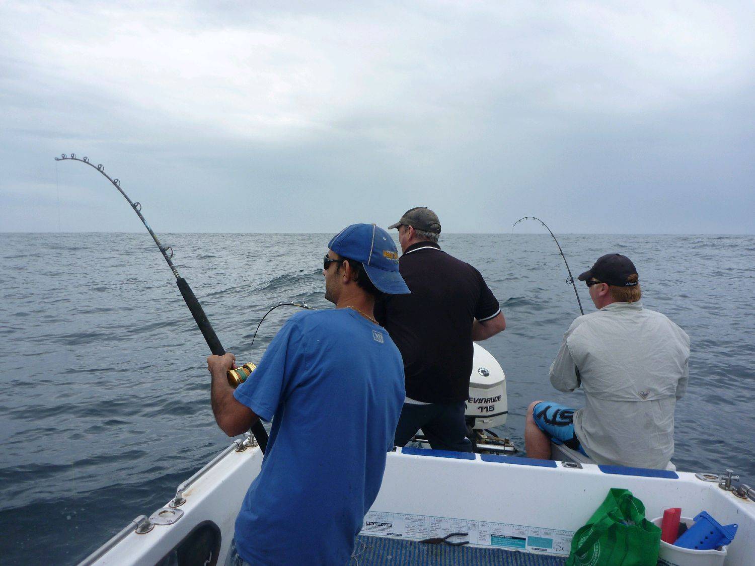 all hooked up at once ! thats fishing!