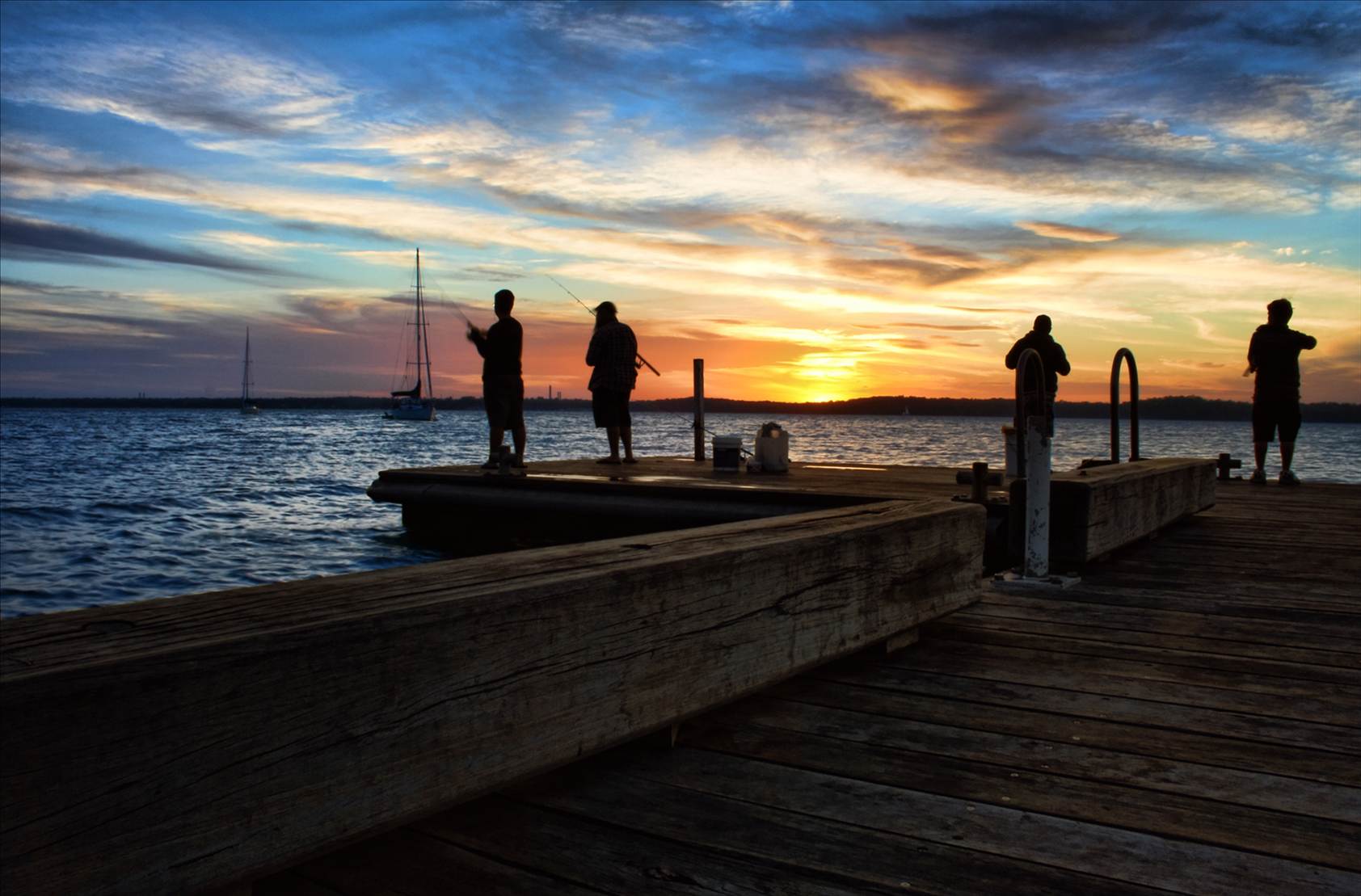 Sunset fishing at Murray's Beach