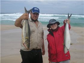 Lil O and Kc with salmon