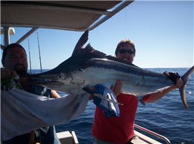 my dad (on the right) with 70kg+  black marlin  caught with 20kg rod