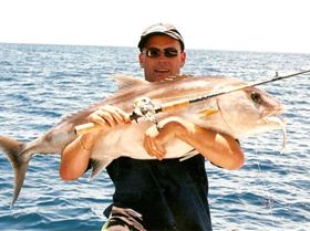 29kg Sambo on 15lb fins on squidgy flick bait