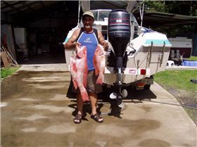my son and me with some nice big mouth reds