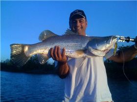Barra fishing in winter 86cm