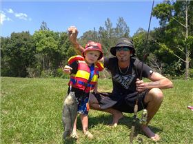 the whole family having fun