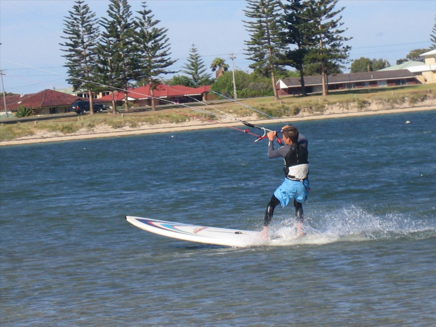 brad riding away from a s-bend on his new board