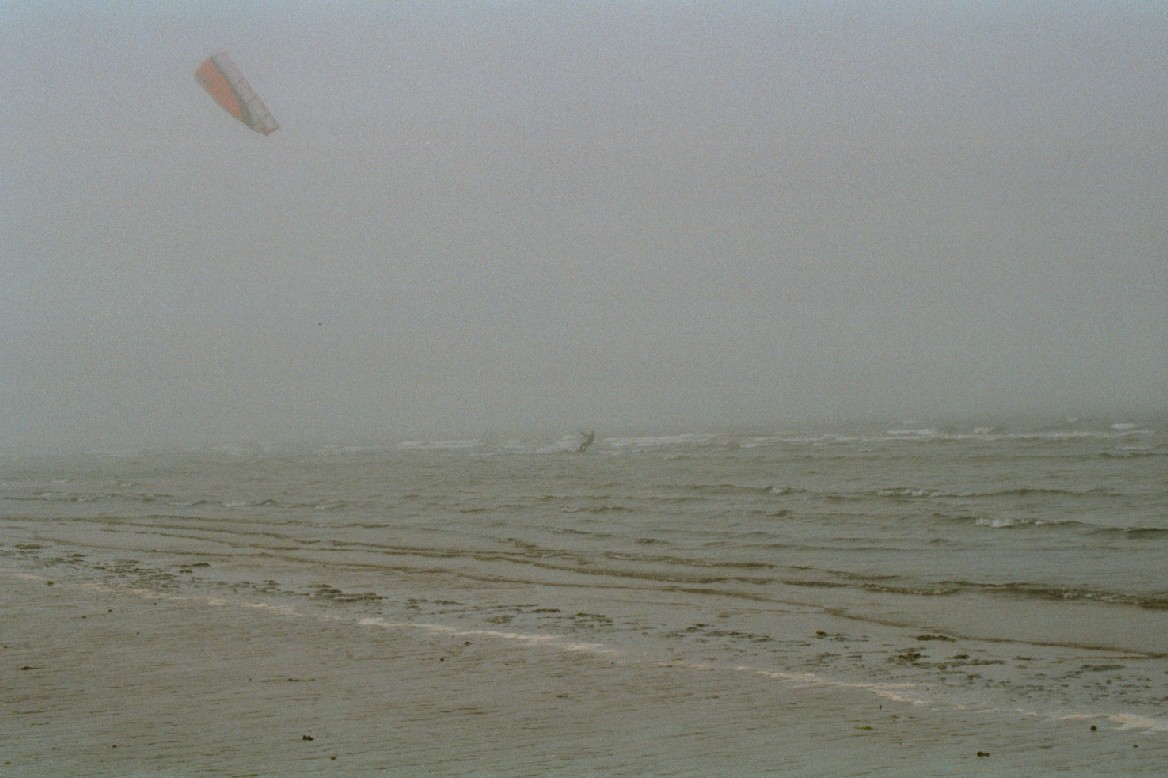 Kiting in the Fog in St Andrews,Scotland August last year