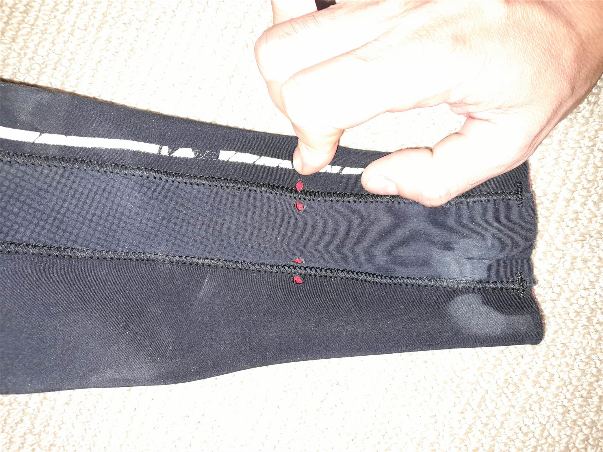 Soldering iron drainage holes in calf