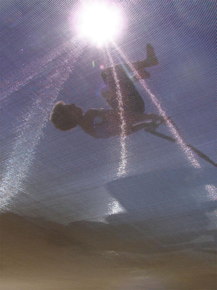 front to blind on a trampoline