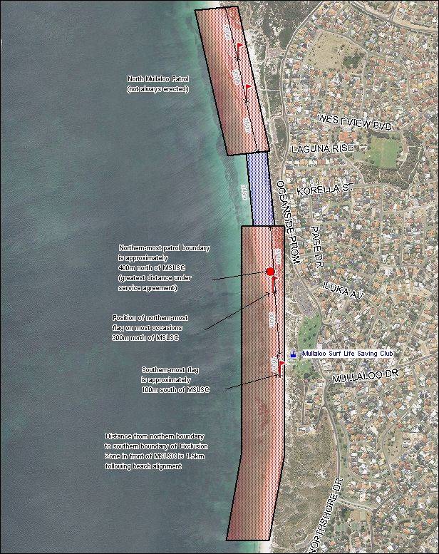 Mullaloo Beach Exclusion & Kite launch zones