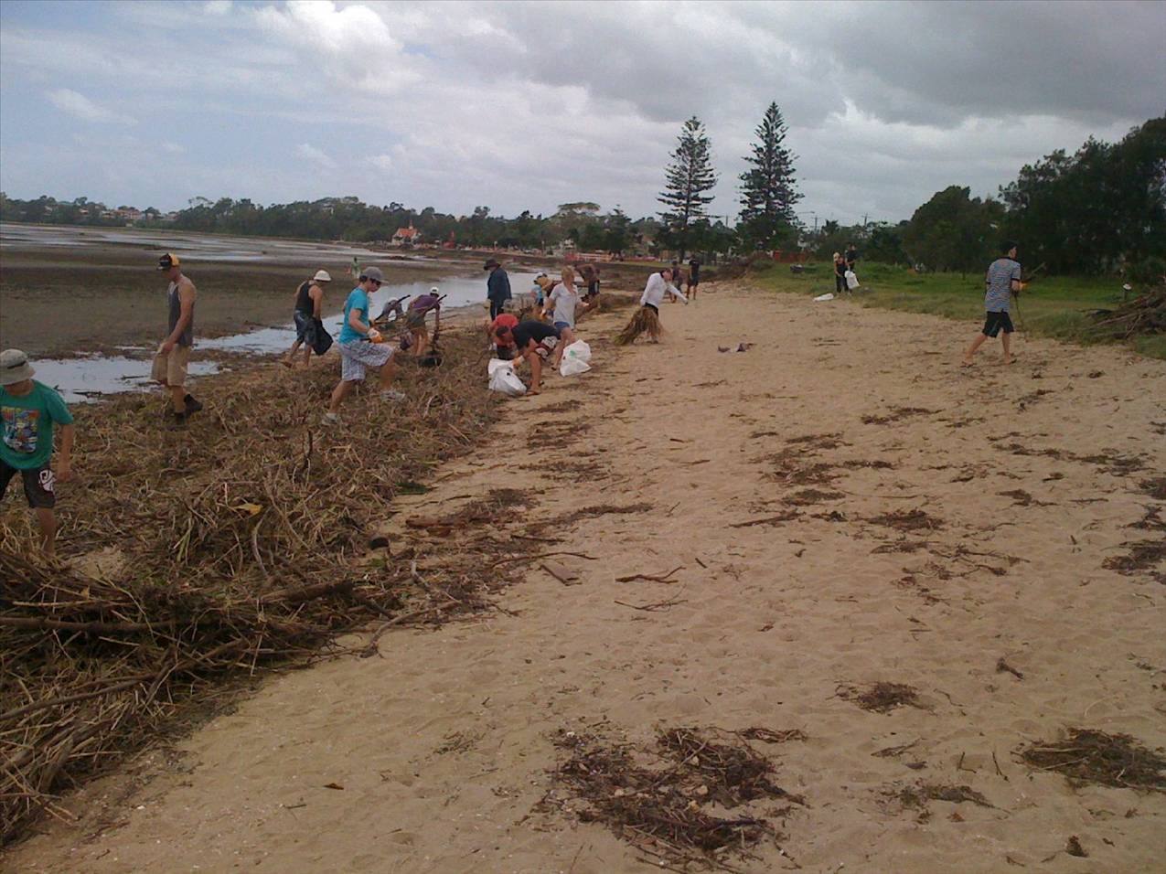 Sandgate Beach Clean up after flood
