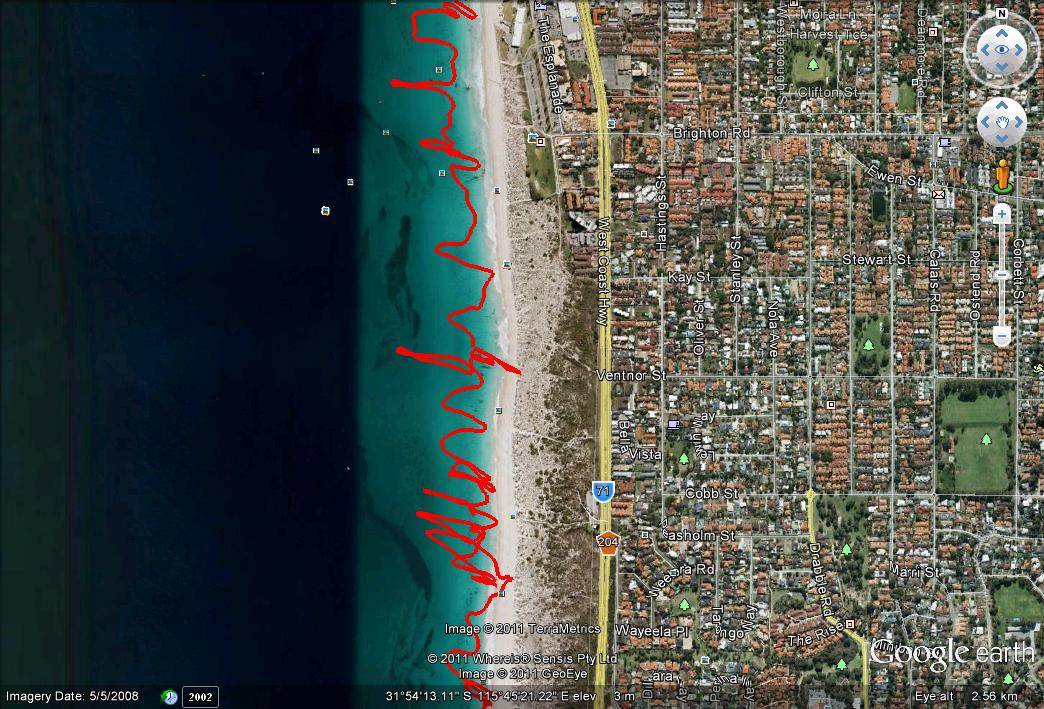 2nd zoomed out view of the runkeeper downwinder log