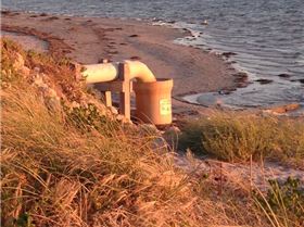 Discharge pipe at the pond