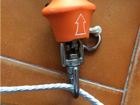 Cabrinha Fireball on a sliding rope harness bar