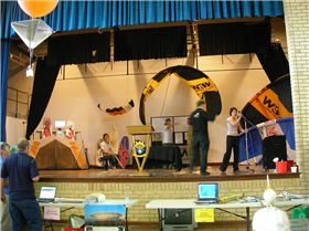 News stage set up before the Mayors speech