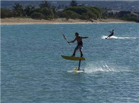 Pete Cabrinha riding foil board