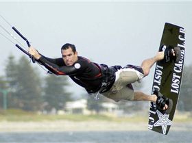 Kitesurfing the sandbar at Safety Bay