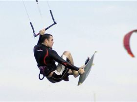 Kitesurfing the sandbar at Safety Bay