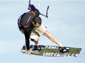 Kitesurfing the sandbar at Safety Bay