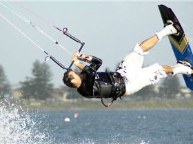 Kitesurfing the sandbar at Safety Bay