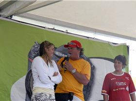 Stephane ( KPWT presentator) talking to Keahi and Marine