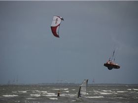 me and my bro kiting windsurfing