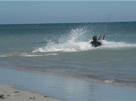 Kite X - Pat hits the water to start dragging out