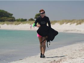 Kite X - Sue running to get into the water to be rescued