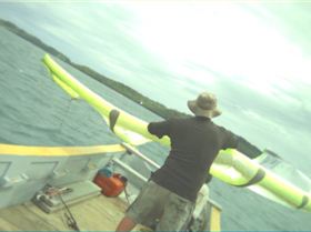Boat launching in Fiji