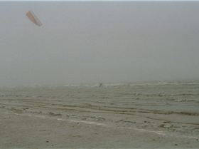 Kiting in the Fog in St Andrews,Scotland August last year