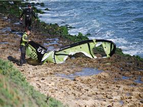 trashed kite at Cott