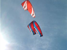 Two kites stacked at Yorkeys Knob Cairns