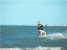 having fun and learnin to kite at brighton QLD