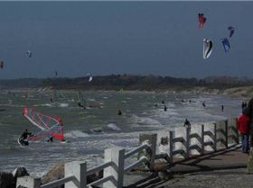 crowded beach in france