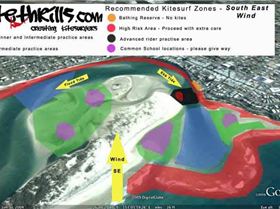 kitethrills kitesurfing zones for caloundra passage