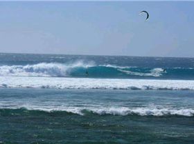 Kitesurfing the waves...