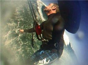 GoPro mounted on end of bar