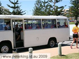 WAKSA redkite first bus load leaving Scarb