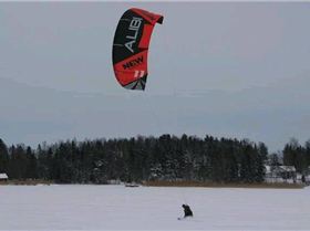 Snow kiting somewhere in a Northern Territory