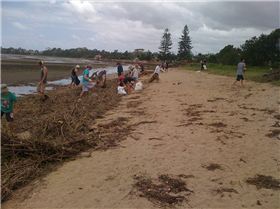 Sandgate Beach Clean up after flood