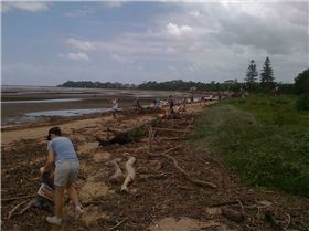 Sandgate Beach Clean up after flood