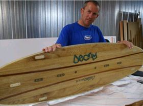 Redwood stringers with paua shell inlays