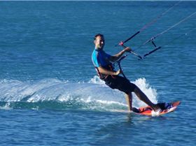 Friendly chap kitesurfing
