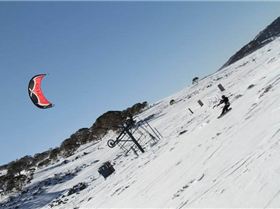 Snowkiting in charlotte pass
