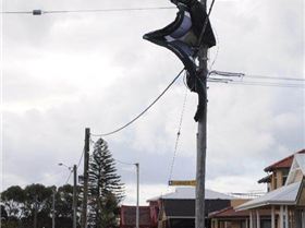 Kite up a power pole