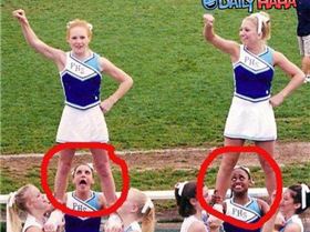 weird face cheerleaders