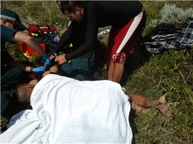 Kite boarding acident