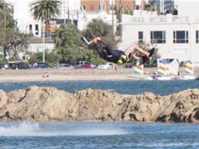 Enjoying the flat behind sand bar.