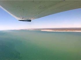 Looking back towards Denham from offshore of Eagle Bluff